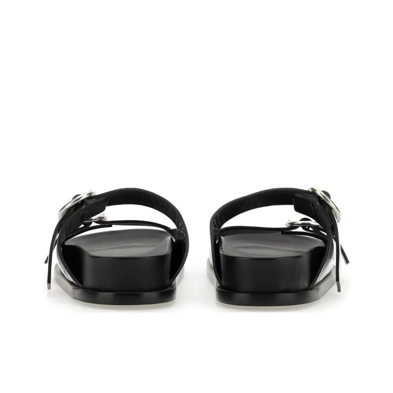 JIL SANDER Two-strap Leather Sandals-4