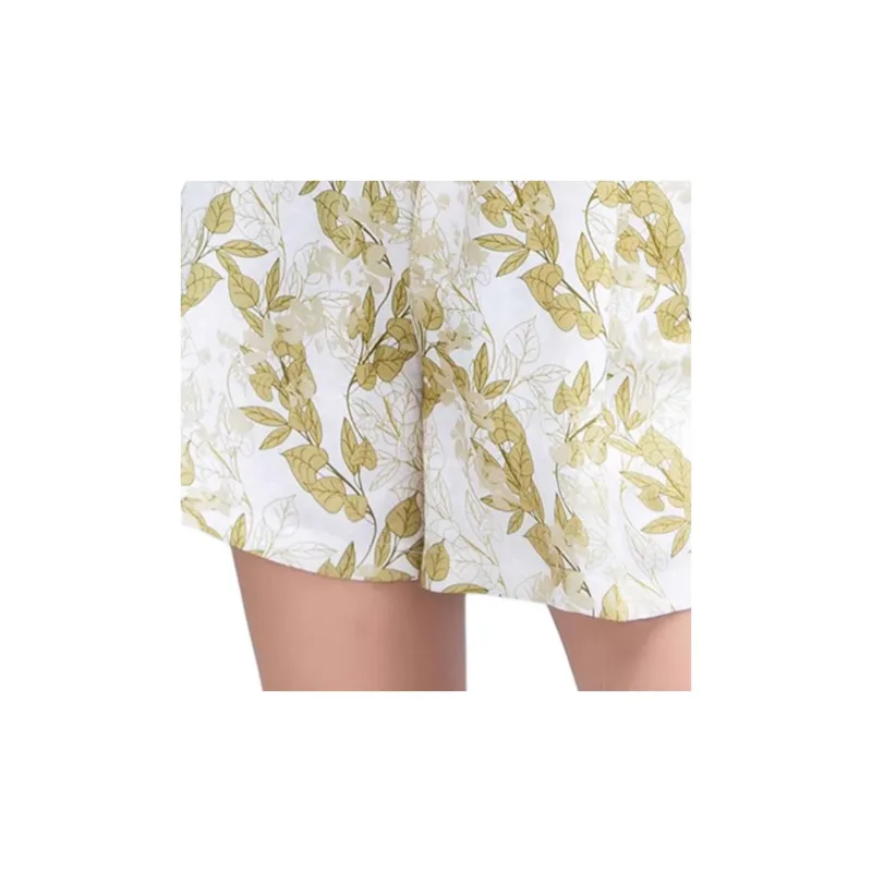 BESIONIA SS23 Casual Shorts Women's Yellow Pattern-2