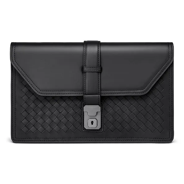 FAIRWHALE Genuine Leather Clutch Men's Elegant Black-0