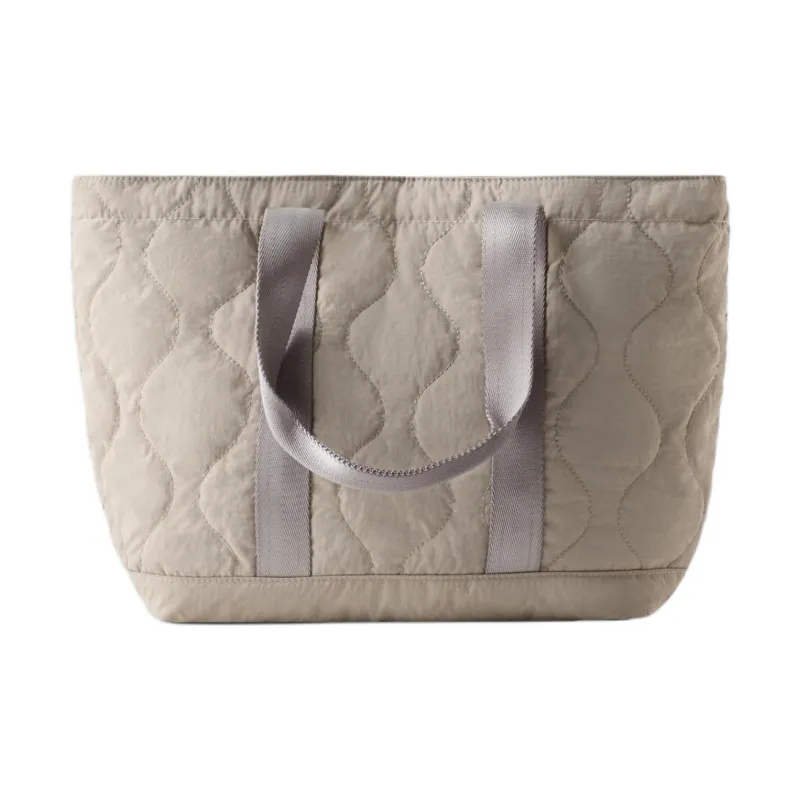ZARA Polyamide Tote Bag Shopping Bag Shoulder Bag Handbag Unisex Beige-0