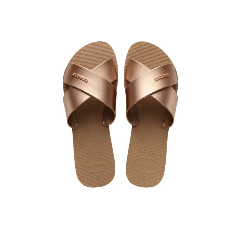 Havaianas Slide Slippers Women's Rose Gold-4