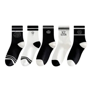 Lan Miao Mid Calf Socks Women's 5 Pack