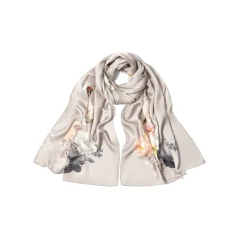 Shanghai Story 100% Mulberry Silk Scarves Women's Midsummer Lotus Gift Box Set