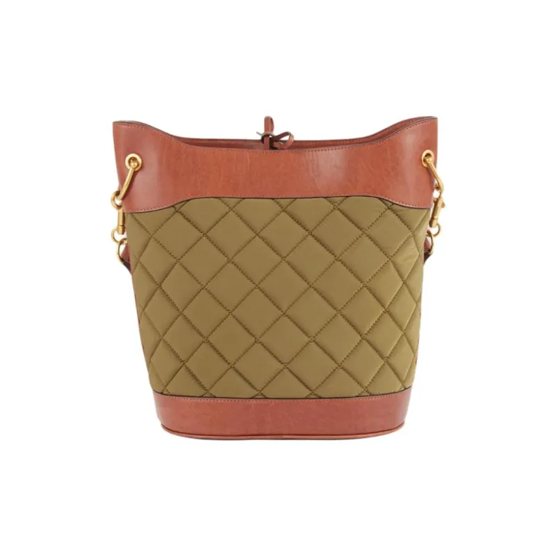Sandro Fabric Bucket Bags Crossbody Bag Shoulder Bag Large Size Women's Khaki-2