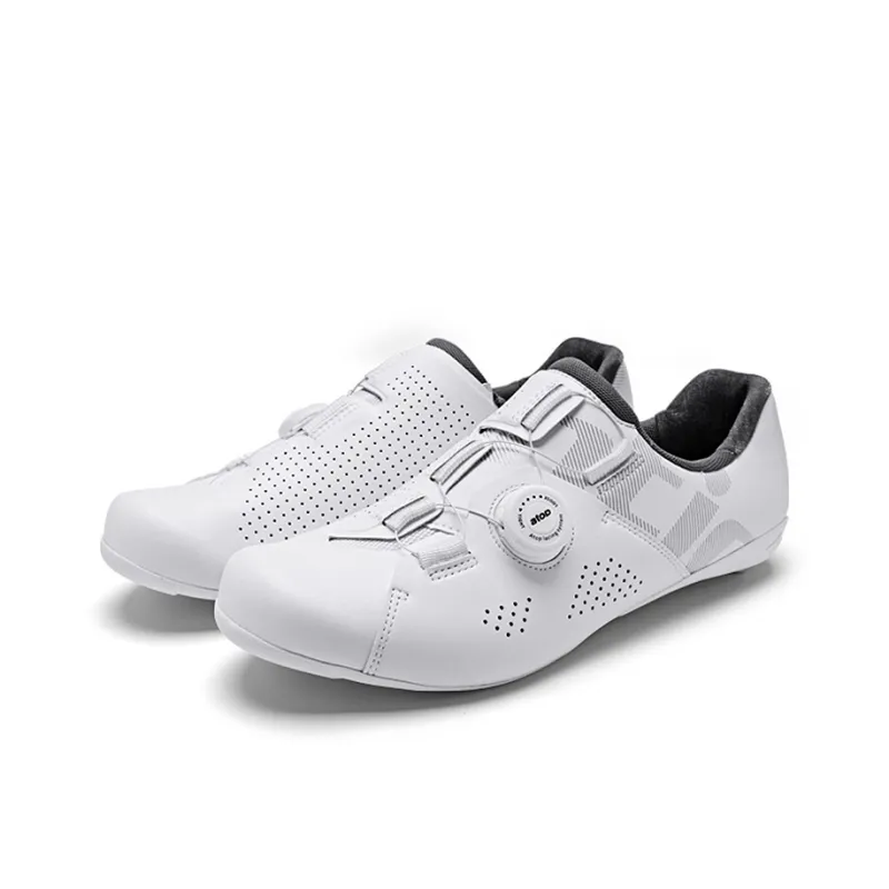 SANTIC Coverage Support Wear-Resistant Lightweight Breathable Slip-Resistant Low-Top Cycling Shoes Unisex White-2