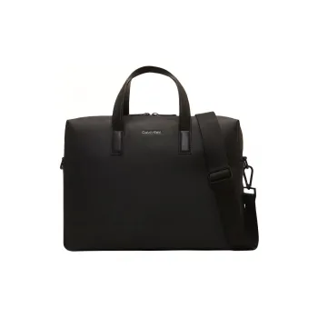 CALVIN KLEIN Recycled Polyester With Polyurethane Laptop Bag, Shoulder Bag, Crossbody Bag, Handbag Men's Black