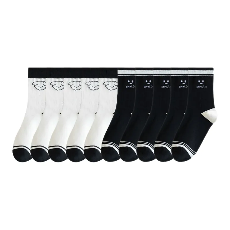 Lan Miao Mid Calf Socks Women's 10 Pack-5
