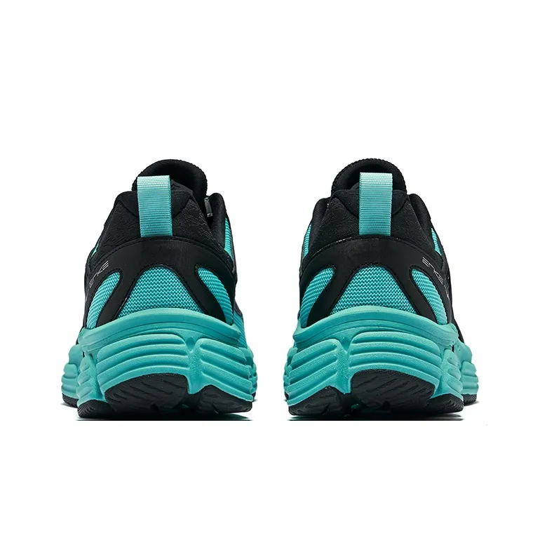 Erke Fishbone Durable Breathable Low-Top Casual Shoes Men's Turquoise Blue Jet Black-3