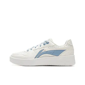 LiNing Acer Truncatum Cushioning, Slip Resistant, And Abrasion Resistant Low Top Skateboard Shoes Women's White Blue