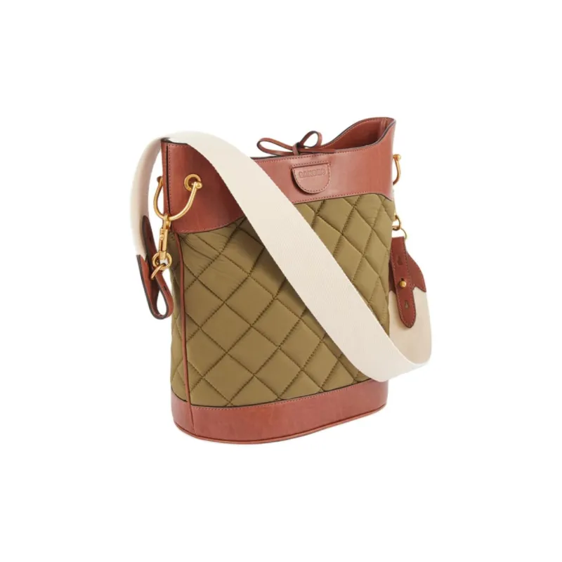Sandro Fabric Bucket Bags Crossbody Bag Shoulder Bag Large Size Women's Khaki-1