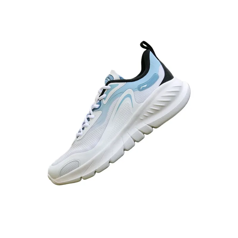 LiNing Lightweight Rebound Low Top Casual Running Shoes Men's White Blue-1