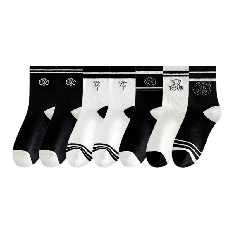 Lan Miao Mid Calf Socks Women's 7 Pack-0