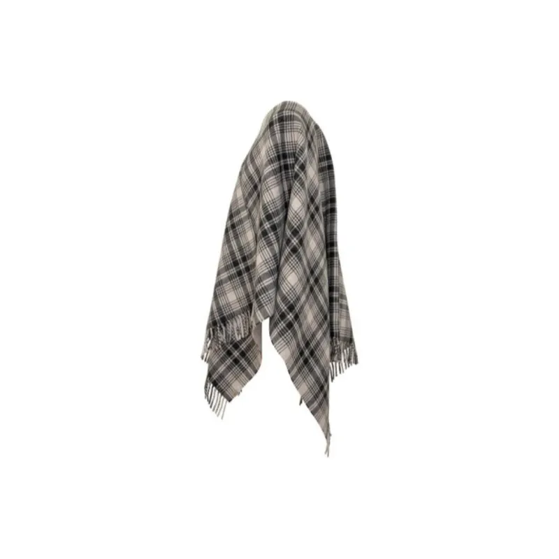 WOOLRICH Checked Fringed Cape-2