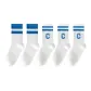 2 White Double Stripe+3 Large C