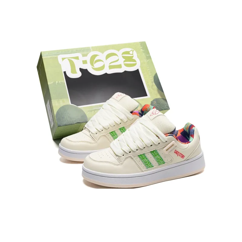 T628 Puffy Shoes, Box Slip Resistant, Abrasion Resistant, Lightweight, Breathable Low Top Skateboard Shoes Unisex-2