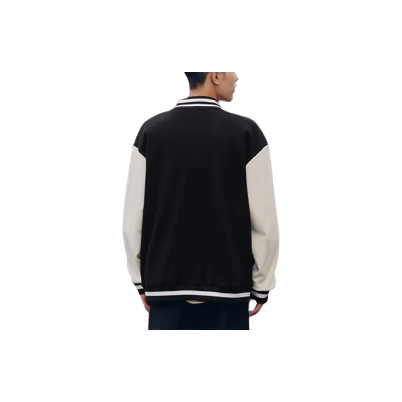 361° Basketball Collection Baseball Jacket Unisex Super Black/Feather White-3