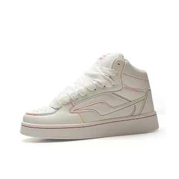 STUR YSN Wear resistant And Lightweight High Top Skateboard Shoes Unisex White Rainbow
