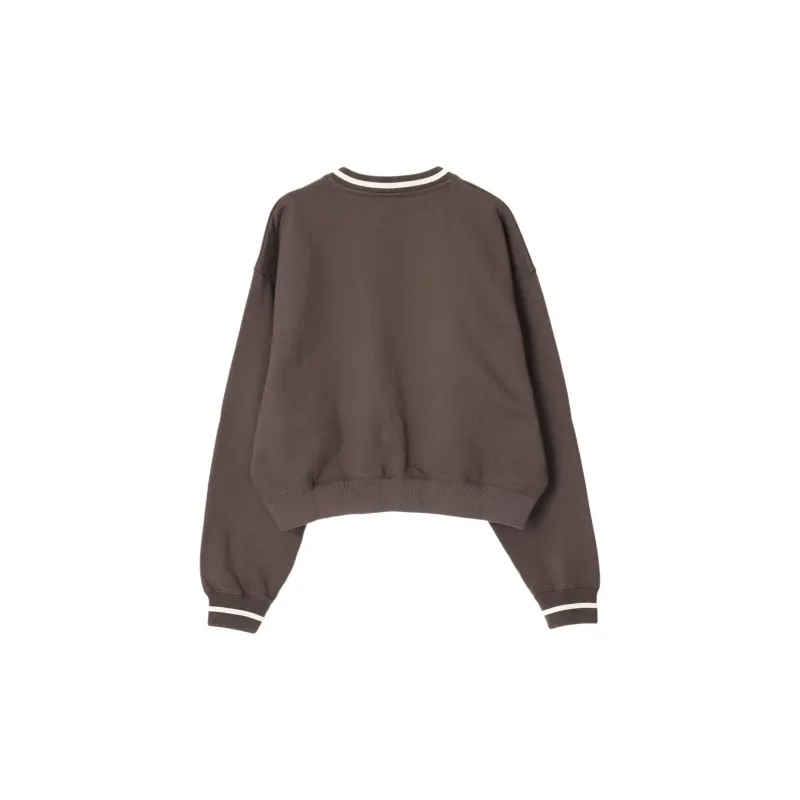 SPORTY & RICH Logo embroidered V neck Sweatshirt-1