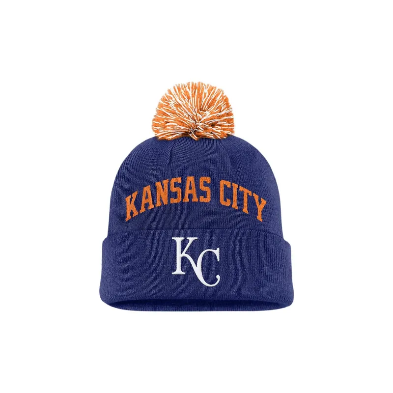 Nike Kansas City Royals Peak Men's Nike Mlb Cuffed Pom Beanie-1