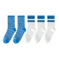 2 Blue+3 White Double Stripes