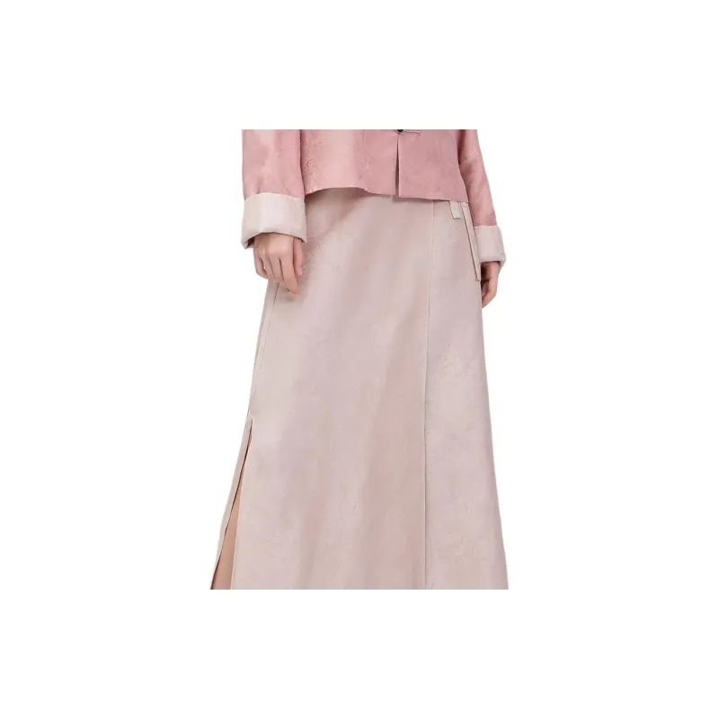 BESIONIA Casual Long Skirts Women's Pink Floral-2