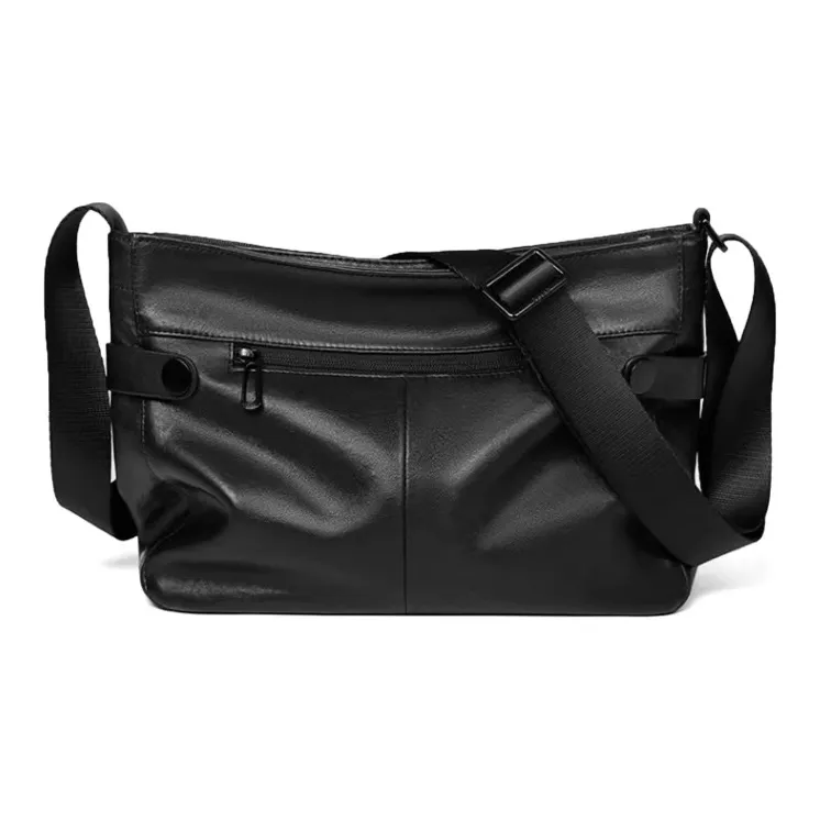 ROSEROOEN Top Grain Cow Leather Shoulder Bag Regular Men's Black-3