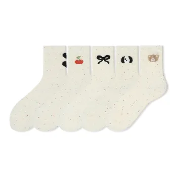 COTTON CHEESE Mid Calf Socks Women's 5 Pack