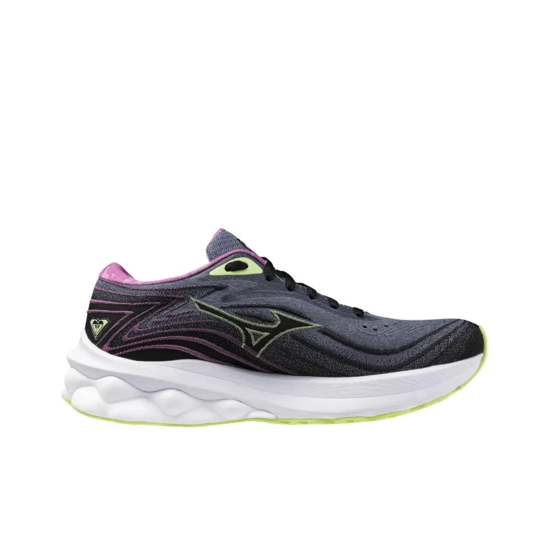 Mizuno Slip Resistant Low Top Casual Running Shoes Women's Black Purple-1