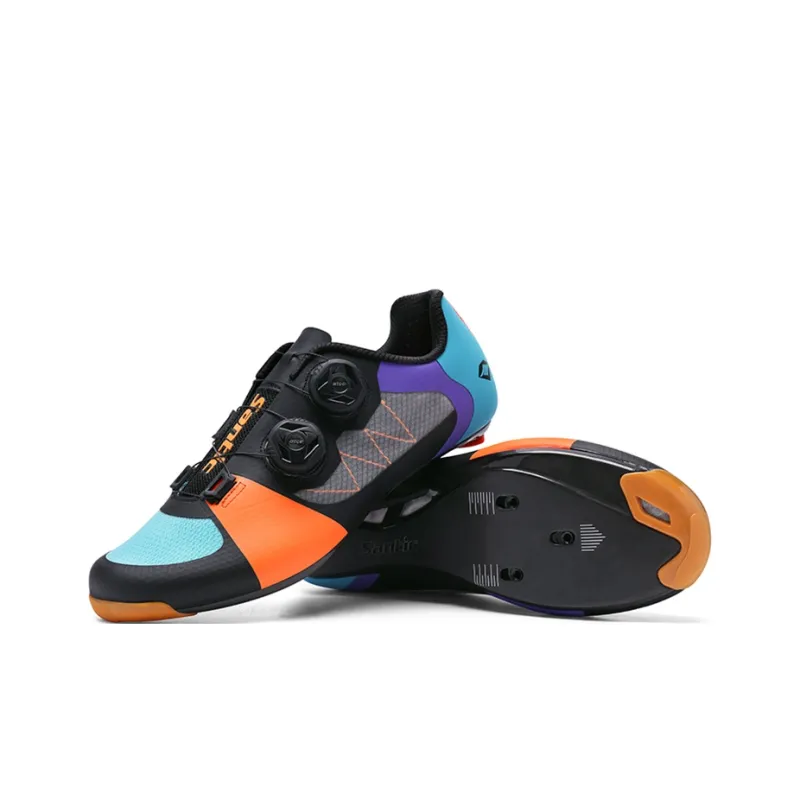 SANTIC Cycling Shoes Men Low-Top Blue/Orange/Gray-2