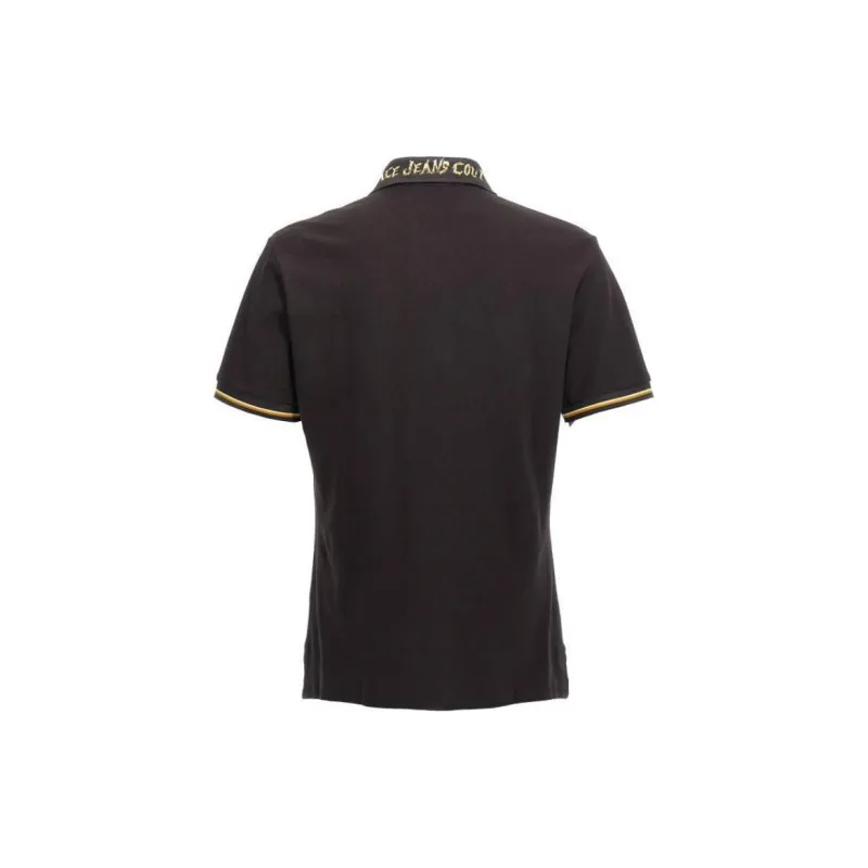 VERSACE JEANS COUTURE Chromo Couture Printed Striped Trim Polo Shirt-1