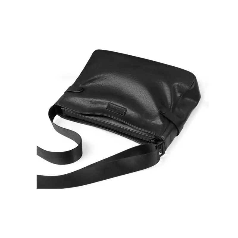 ROSEROOEN Top Grain Cow Leather Shoulder Bag Regular Men's Black-2