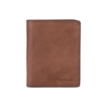 Hush Puppies Cow Leather Card Holder Wallet Men's Yellow Brown