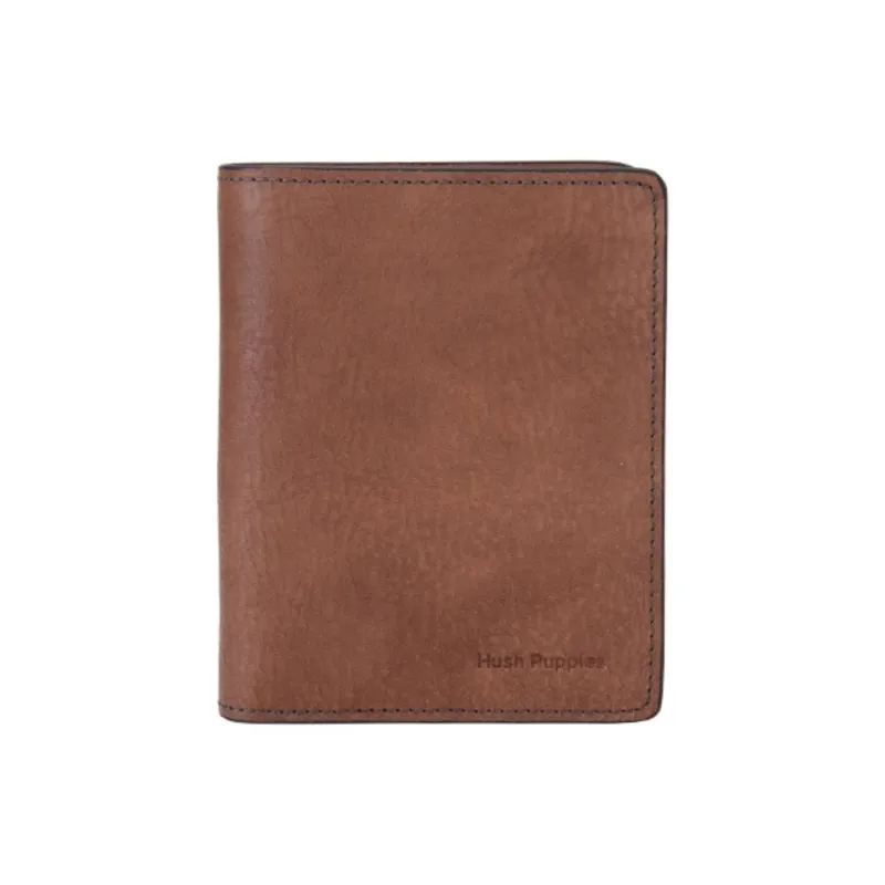 Hush Puppies Cow Leather Card Holder Wallet Men's Yellow Brown-0