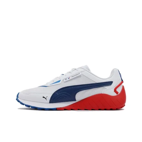 PUMA Bmw Mms Anti-Slip Wear-Resistant Low-Top Casual Shoes Unisex White Red