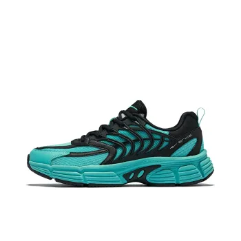 Erke Fishbone Durable Breathable Low Top Casual Shoes Men's Turquoise Blue Jet Black