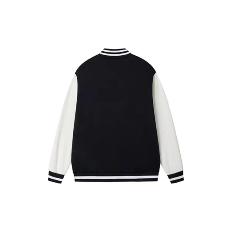 361° Basketball Collection Baseball Jacket Unisex Super Black/Feather White-1