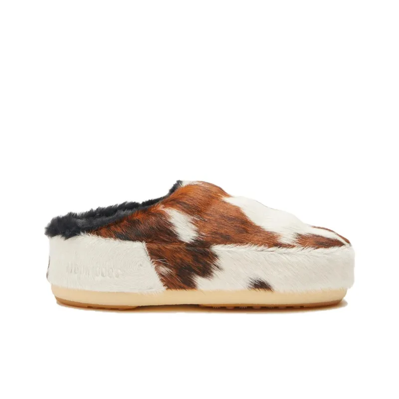 Moon Boot No Lace Cow-Printed Pony Mules Women's-1