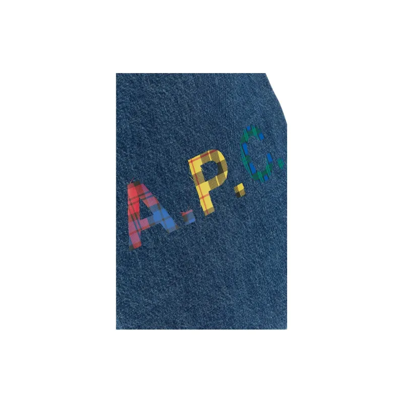 A.P.C Logo Patch Denim Mini Tote Bag-3