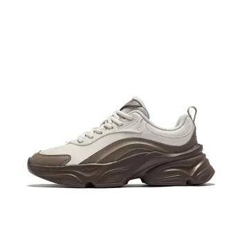 Erke Anti Slip And Wear Resistant Height Increasing Low Top Casual Shoes Women's Wild Gray Brown Stone