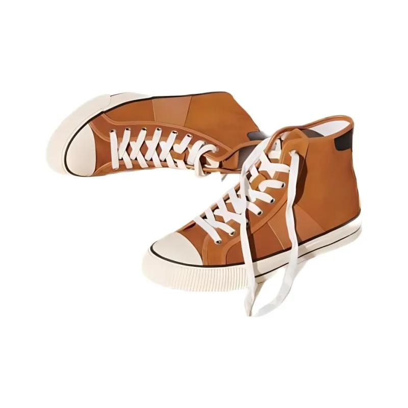 Sandro High Top Canvas Shoes Men's Camel-2