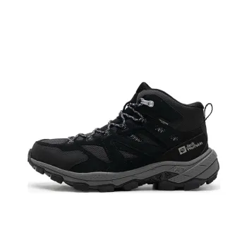 Jack Wolfskin Wear resistant And Lightweight Mid Top Trekking Shoes Men's Black