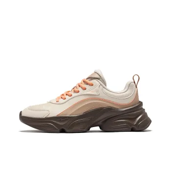 Erke Anti Slip And Wear Resistant Height Increasing Low Top Casual Shoes Women's Egg Cream Gray Milk Tea Brown