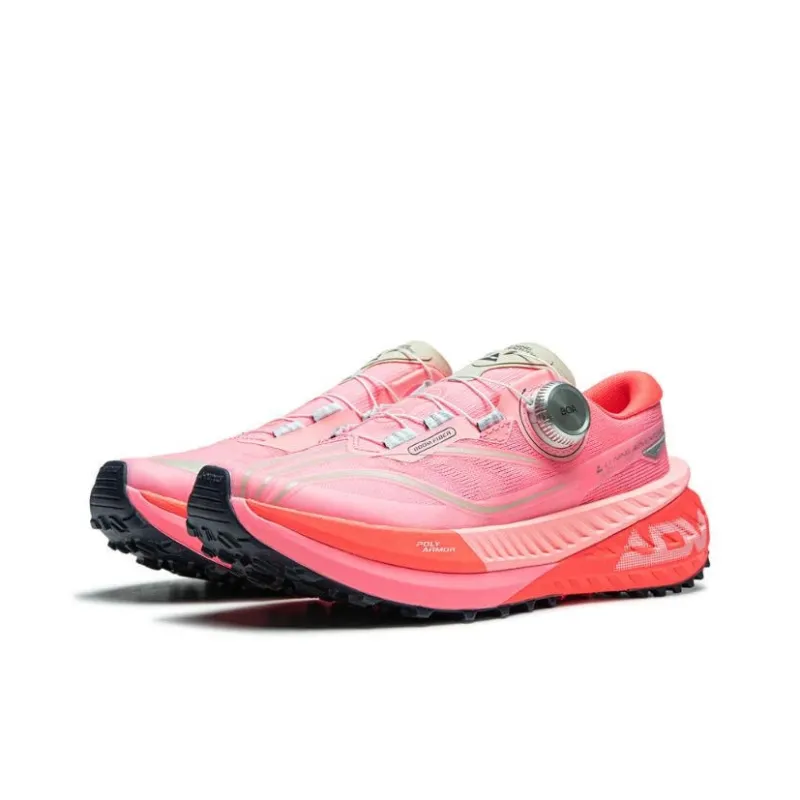 LiNing Lulu PRO Cushioned Slip Resistant Rebound Low Top Trail Running Running Shoes Women's Pink-2