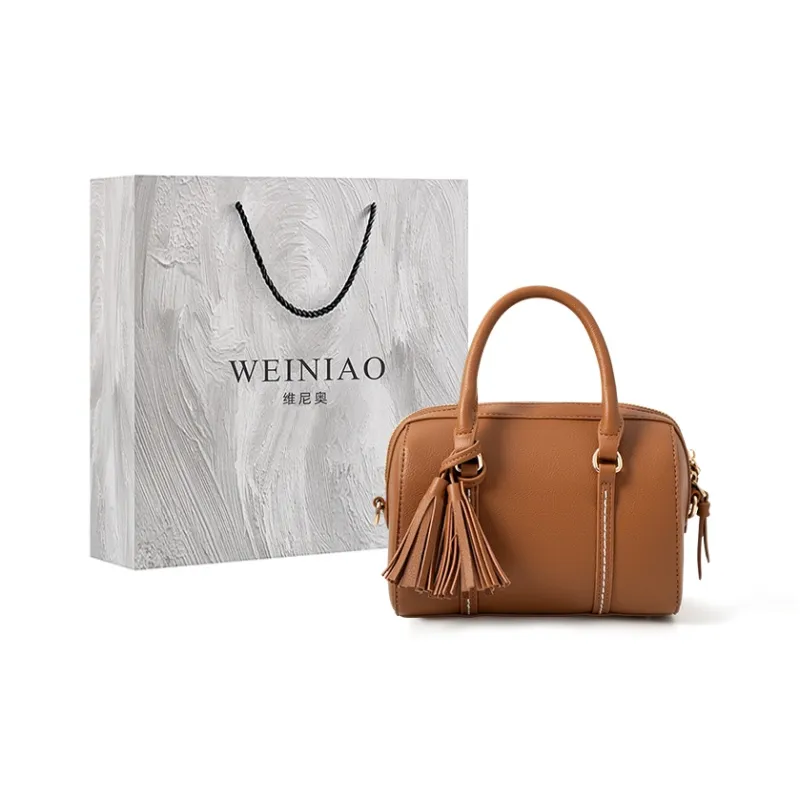 Vigno Synthetic Leather Handbag One Shoulder Crossbody Regular Women's Khaki/Brown/Black-5