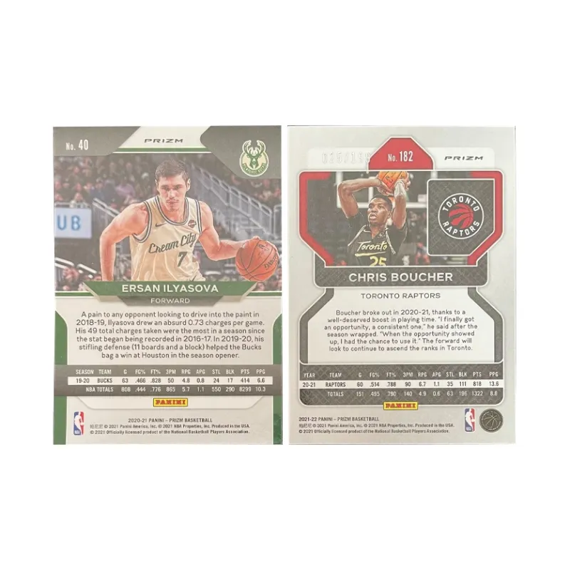 PANINI 2021 Prizm Ilieasova Pink Fold+2022 PZ Bosh Blue Fold 025/199 Same Back Player Card Pass Sports Cards 2 Pcs-1