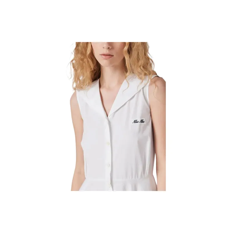 MIU MIU Sailor Collar Sleeveless Mini Dress-3