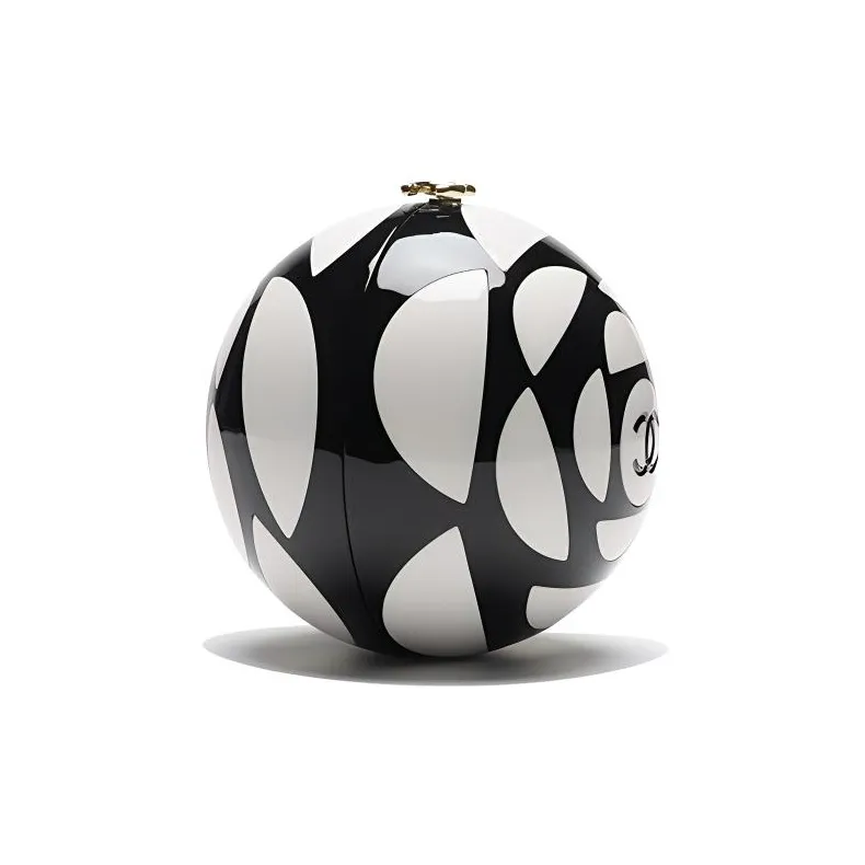 CHANEL Resin Glass Evening Bag Shoulder Bag Women's Black & White-1