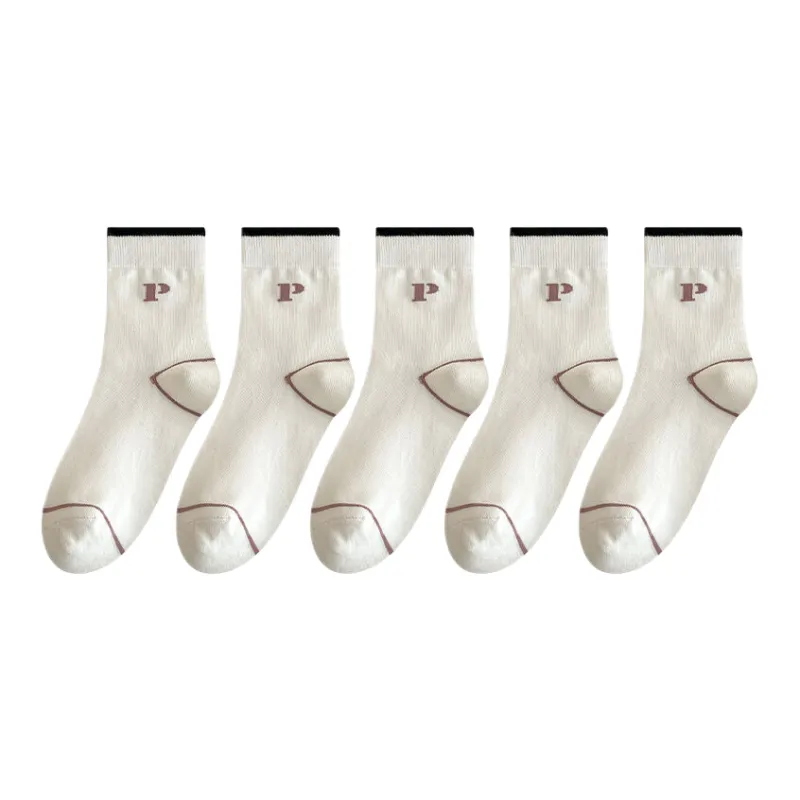 Lan Miao Mid Calf Socks Women's 5 Pack-7