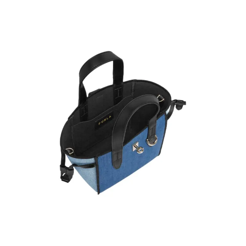 Furla Net Collection Fabric Totes Handbags Mini Women's Denim Blue-1