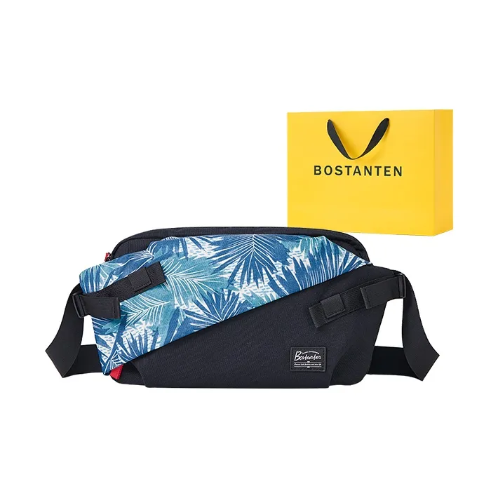 BOSTANTEN Fabric Sling Bag Regular Men's Black/Gray-0
